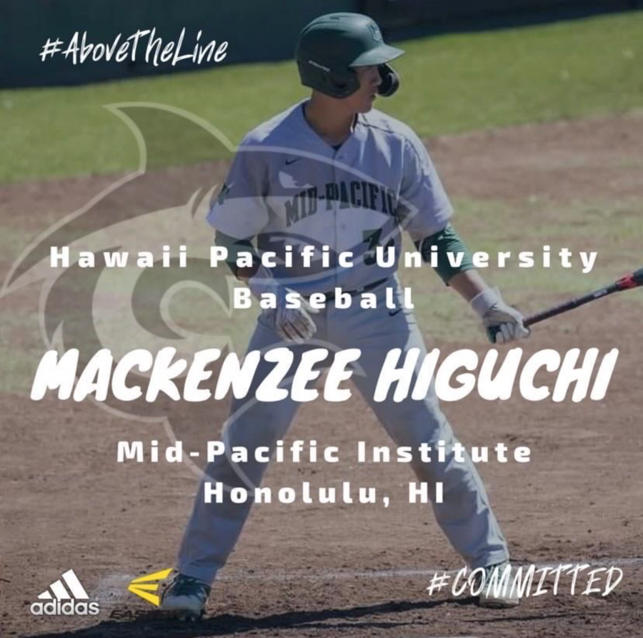 On Sept.10, Mackenzee Higuchi announced on Instagram that he is committed to play baseball at Hawaii Pacific University. Mid-Pacific athletes are promoting themselves virtually due to COVID-19.