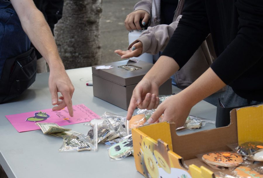 Students handling sales at the first Easter Seals fundraiser of the school year. Clubs were able to ease some restrictions after their third year of being affected by COVID-19.