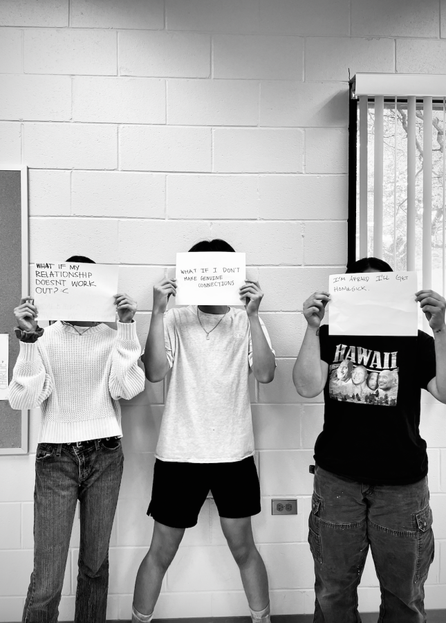 College Fears with Seniors: Sachi Yorkston, Kyler Osaki, and Dorthea Yoakum.