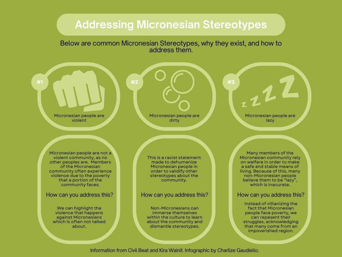 Infographic explaining Micronesian stereotypes, why they exist, and how you can address them.