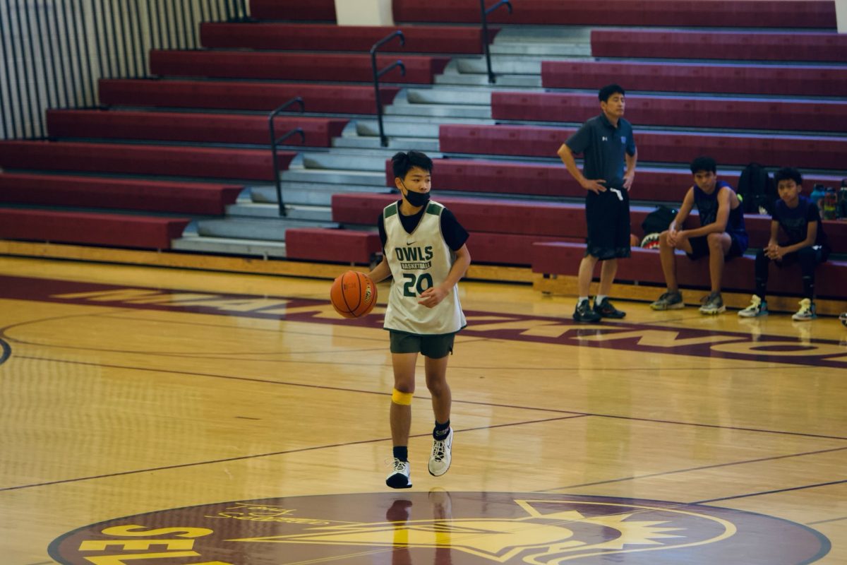 Tyler Kawamoto playing basketball right before sophomore season.