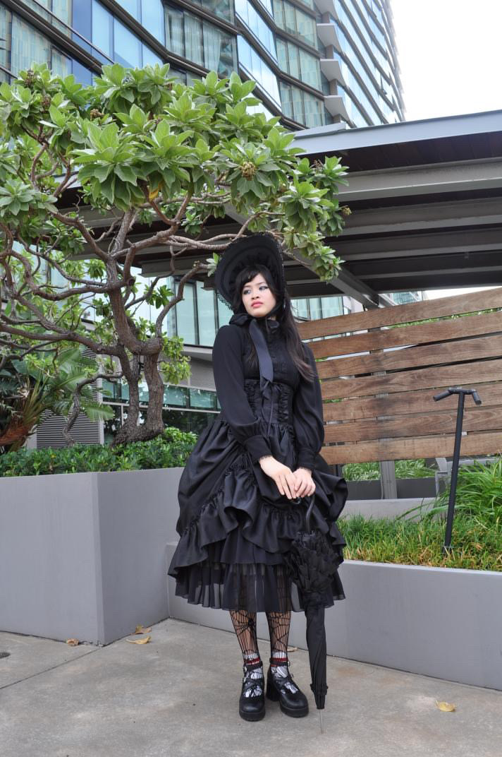 Misha Chinn in unique fashion style commonly known as Lolita 