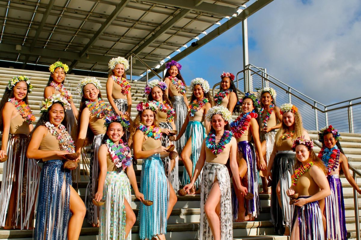 Girls level two hula dancers of Pūpūkahi.