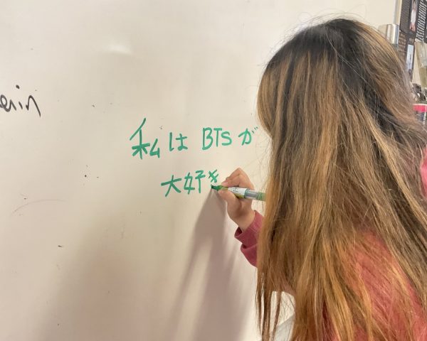 Student trying to write a Japanese sentence