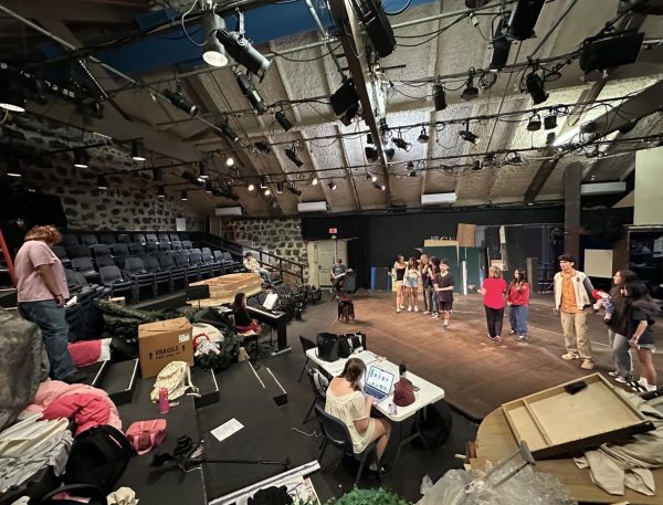 This is a photo of the theatre rehearsals backstage